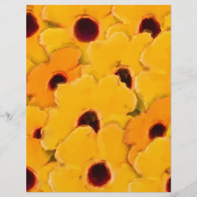 Yellow Daisies Floral Scrapbook Paper (Front)