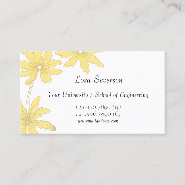 Yellow Daisies Graduate Calling Card (Front)