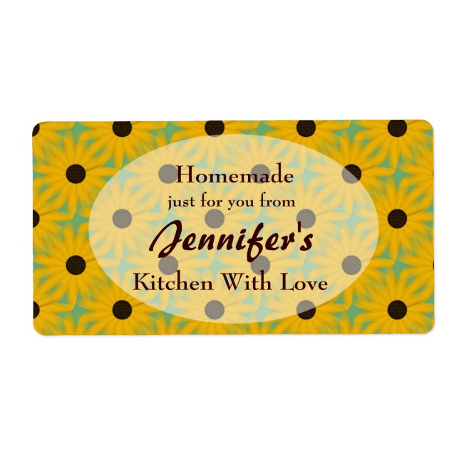 Yellow Daisies Homemade By Personalized Label (Front)