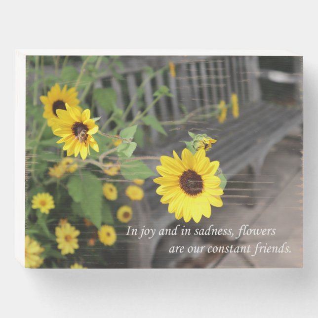 Yellow Daisies Inspirational Wooden Box Sign (Front Horizontal)