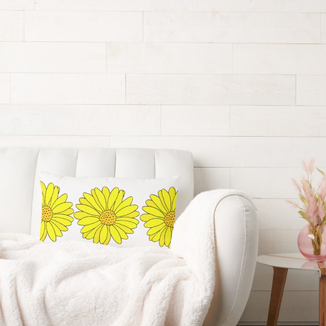 Yellow Daisies Lumbar Pillow (Couch)