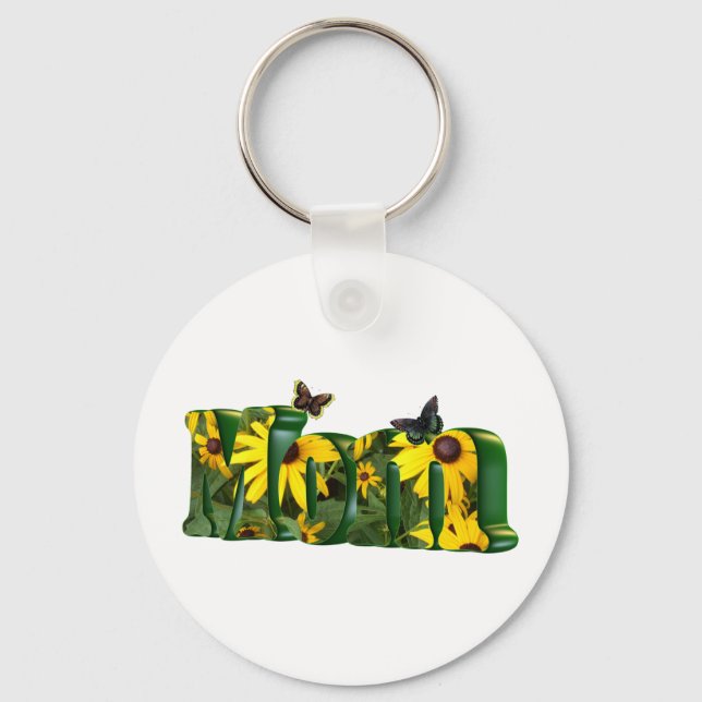 Yellow Daisies Mom Keychain (Front)