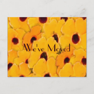 Yellow Daisies New Address Floral Announcement Postcard