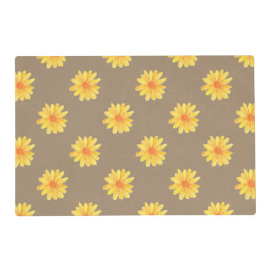 Yellow Daisies on Faux Kraft Paper Placemat
