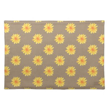 Yellow Daisies On Kraft Paper Placemats by PandaCatGallery at Zazzle