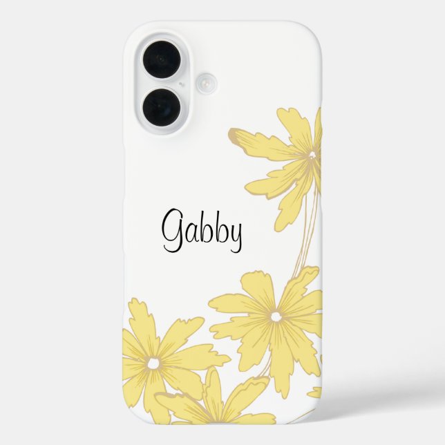 Yellow Daisies on White Case-Mate iPhone Case (Back)