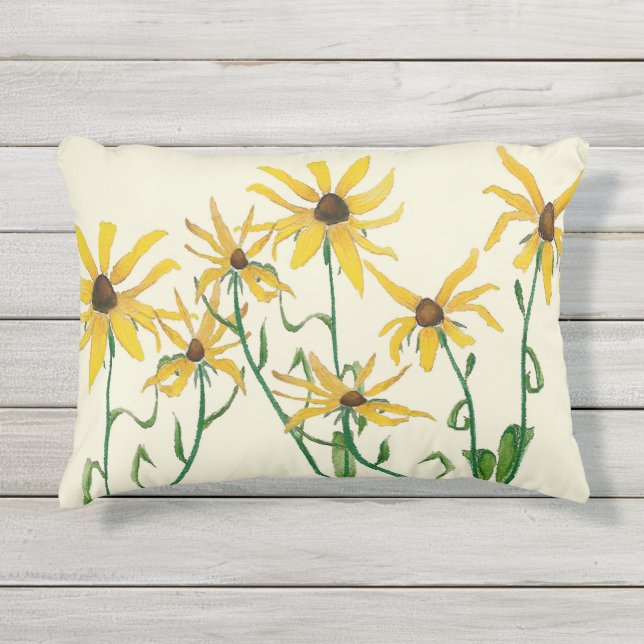 Yellow Daisies Outdoor Pillow (Front)