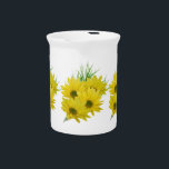 Yellow Daisies Pitcher<br><div class="desc">Bright yellow daisies, sometimes called black-eyed susans, make a colorful flower image. Customize by adding a caption of your own.</div>