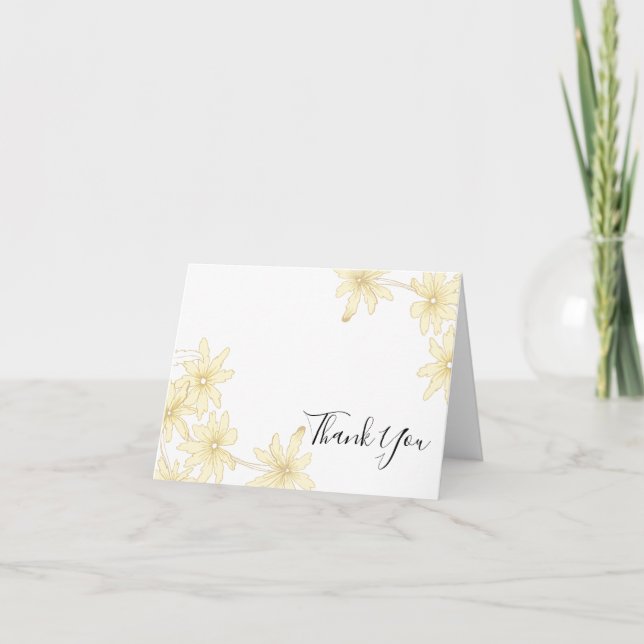 Yellow Daisies Thank You Card (Front)
