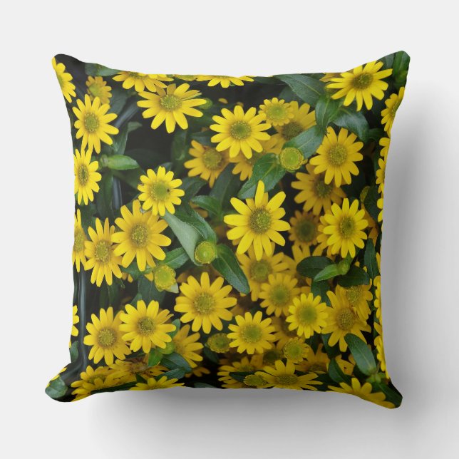 Yellow Daisies Throw Pillow (Front)