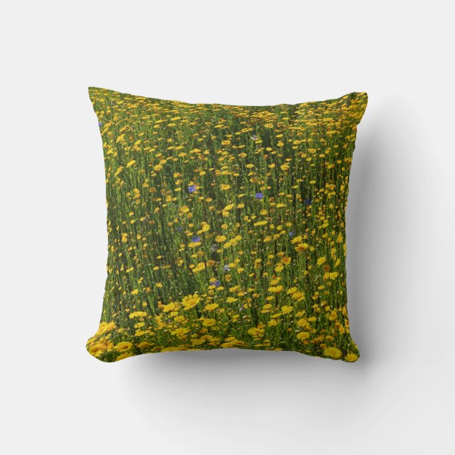 Yellow Daisies Throw Pillow (Front)