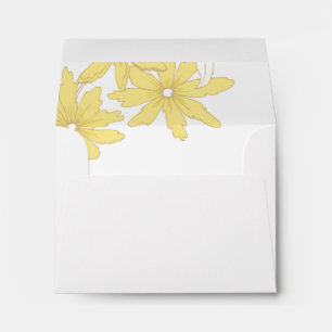 Yellow Daisies Wedding RSVP Response Card Envelope