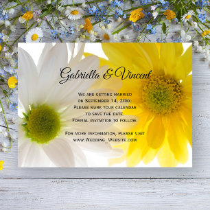 Yellow Daisies Wedding Save the Date Announcement