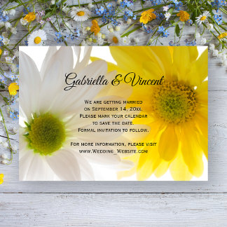 Yellow Daisies Wedding Save the Date Announcement