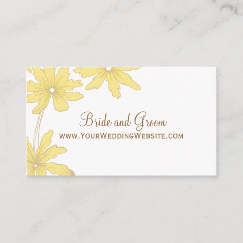 Yellow Daisies Wedding Website Card Business Cards