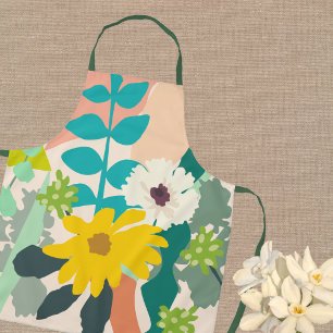 Yellow Daisy Abstract Modern Color Blocks   Apron
