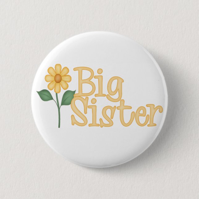 Yellow Daisy Big Sister Button (Front)