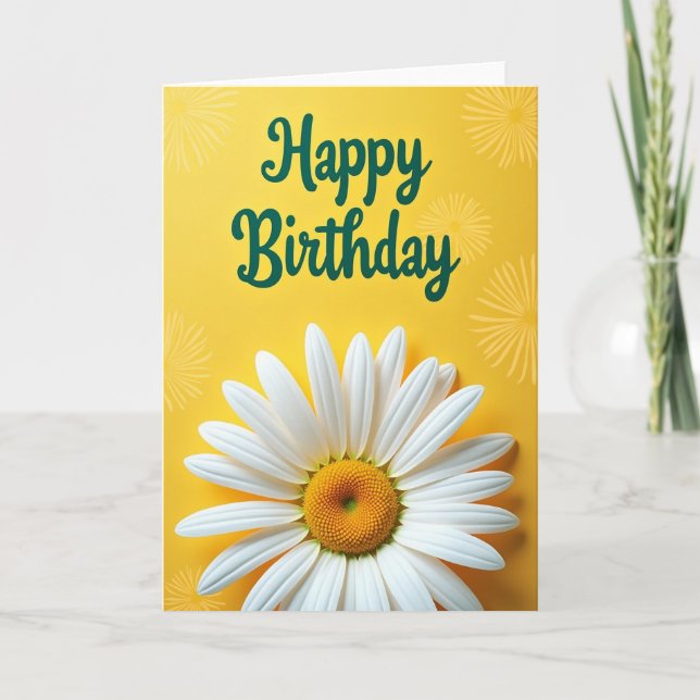 Yellow Daisy Birthday Card (Front)