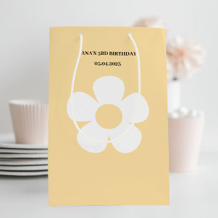 Yellow Daisy Birthday Gift Bag Elegant Floral