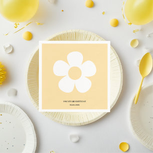Yellow Daisy Birthday Napkins Floral Party Table