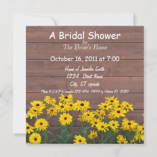 yellow daisy bridal shower invitations
