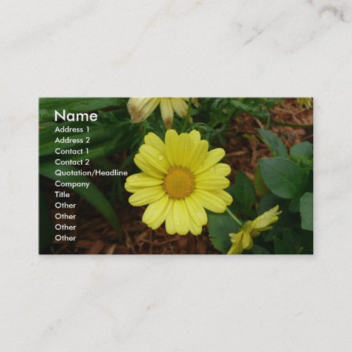 Yellow Daisy Business Card Template
