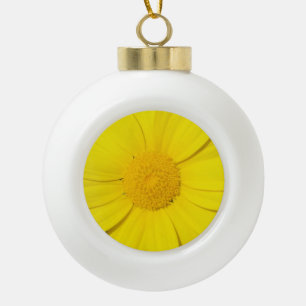 Yellow Daisy custom ornaaments Ceramic Ball Christmas Ornament