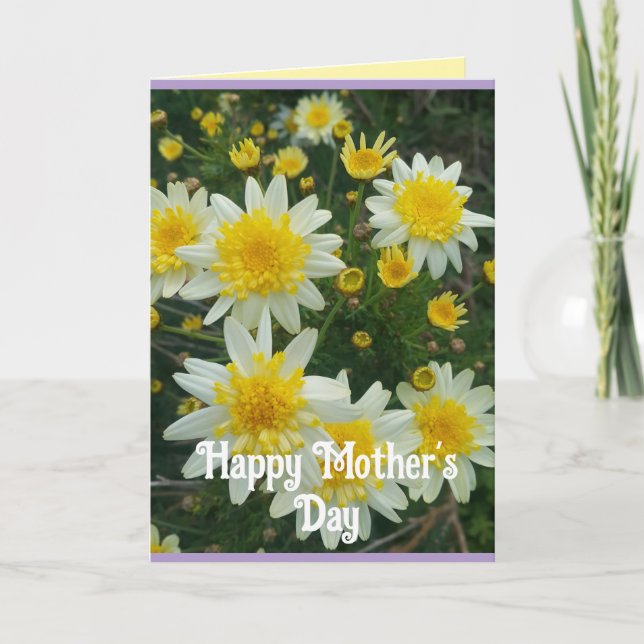 Yellow Daisy Daisies Floral Mothers Day Card (Front)