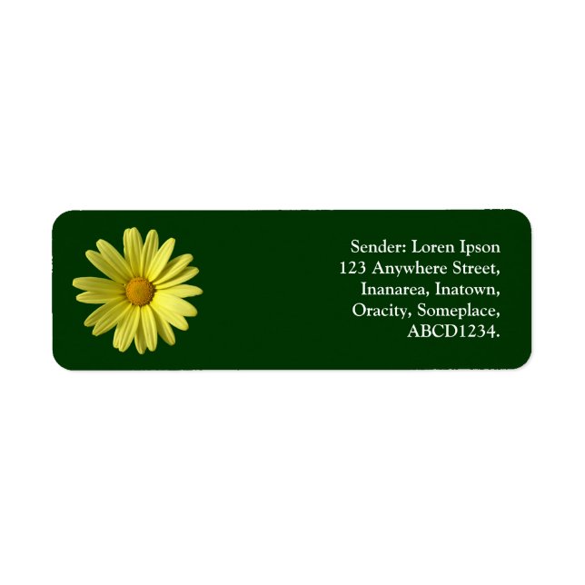 Yellow Daisy - Dark Green Label (Front)