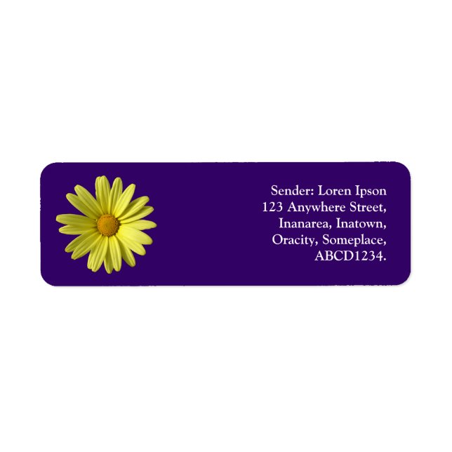 Yellow Daisy - Deep Purple Label (Front)