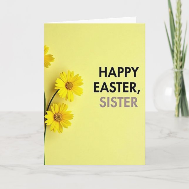 Yellow Daisy Easter Sister Card (Front)