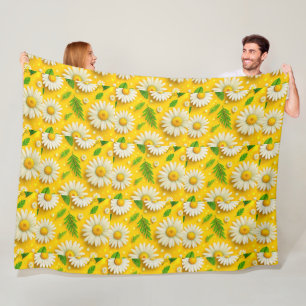 Yellow Daisy Floral Art Blanket