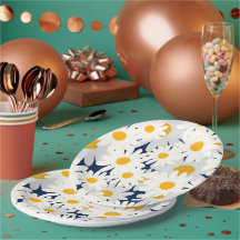 Yellow Daisy Floral Pattern Garden Party Napkins