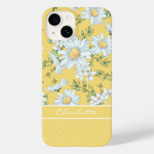 Yellow Daisy Floral Personalized Script Name Case-Mate iPhone 14 Case