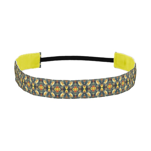 Yellow Daisy Flower Abstract  Athletic Headband (Front)