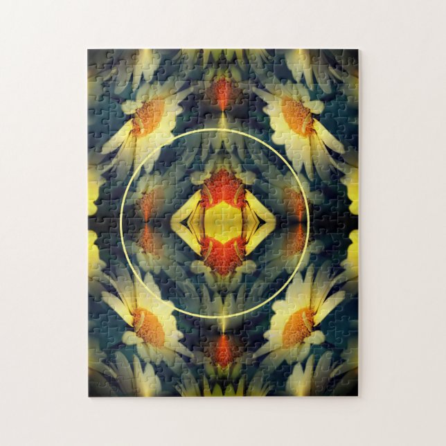 Yellow Daisy Flower Abstract Create Your Own Photo Jigsaw Puzzle (Vertical)