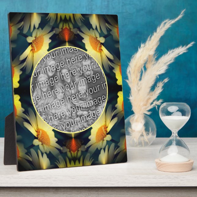 Yellow Daisy Flower Abstract Create Your Own Photo Plaque (Side)