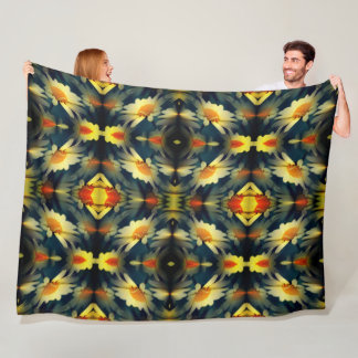 Yellow Daisy Flower Abstract Fleece Blanket