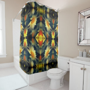 Yellow Daisy Flower Abstract Shower Curtain