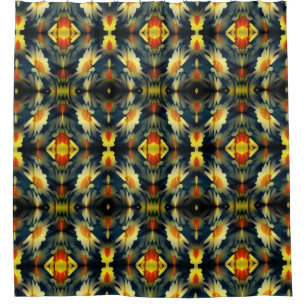 Yellow Daisy Flower Art Pattern Shower Curtain
