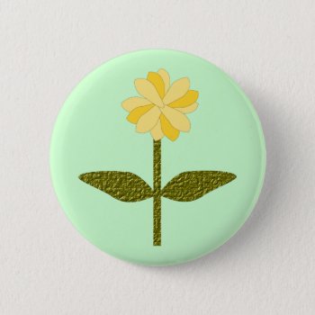 Yellow Daisy Flower Button by Fallen_Angel_483 at Zazzle