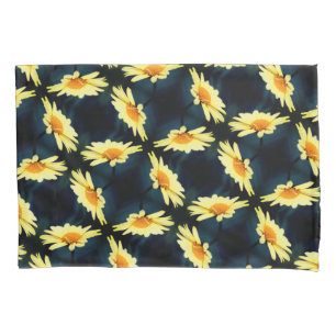 Yellow Daisy Flower Close Up Pattern Pillow Case