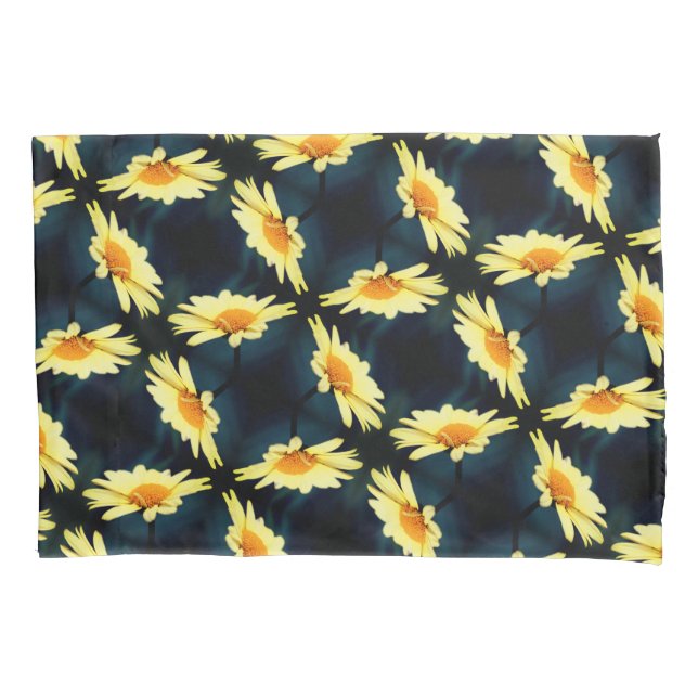 Yellow Daisy Flower Close Up Pattern Pillow Case (Front)