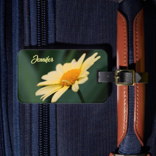 Yellow Daisy Flower Close Up Personalized Luggage Tag