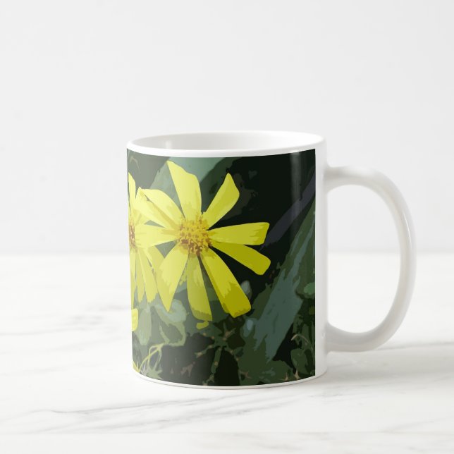 Yellow daisy flower coffee mug (Right)