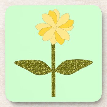 Yellow Daisy Flower Cork Coaster by Fallen_Angel_483 at Zazzle