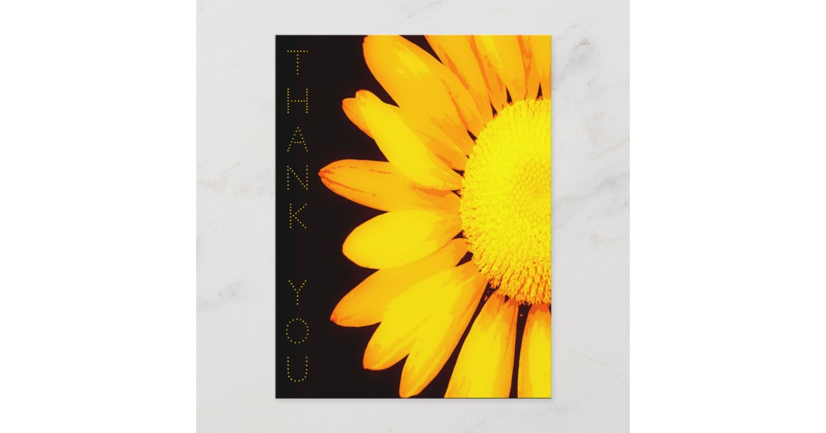 Yellow Daisy Flower Floral Artwork Thank You Postcard | Zazzle
