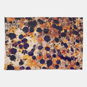 Yellow daisy flower floral pattern digital art towel