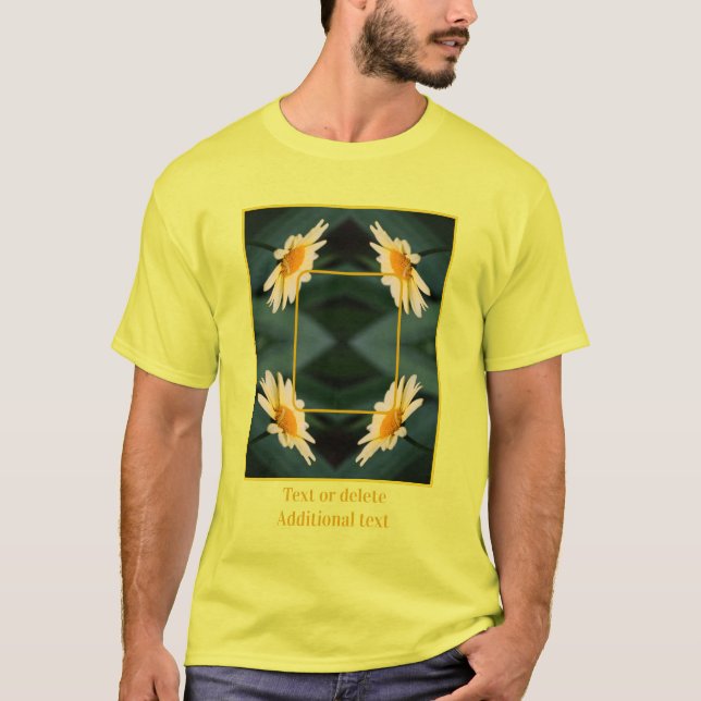 Yellow Daisy Flower Frame Create Your Own Photo T-Shirt (Front)