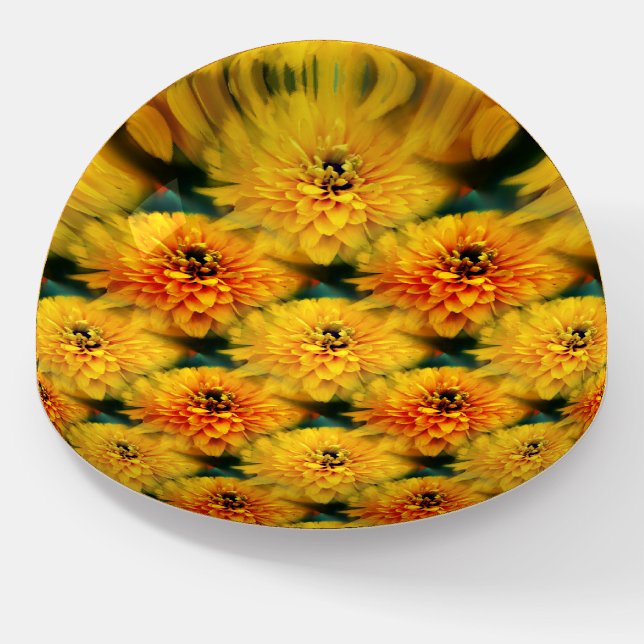 Yellow Daisy Flower Nature Art Paperweight (Angled)